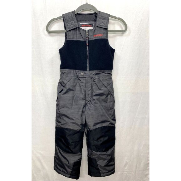 SNOZU Overalls Bibs Winter Snow Ski Pants Kids Boys Size 5 Black Gray Warm - Picture 1 of 9